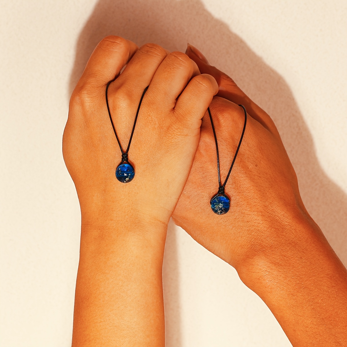 Luminous Bead Couple's Necklace Hand-woven Jewelry Set